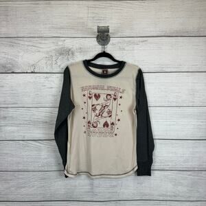 Pro Rodeo PRCA Gray & Cream National Finals Rodeo Long Sleeve Top Size Medium